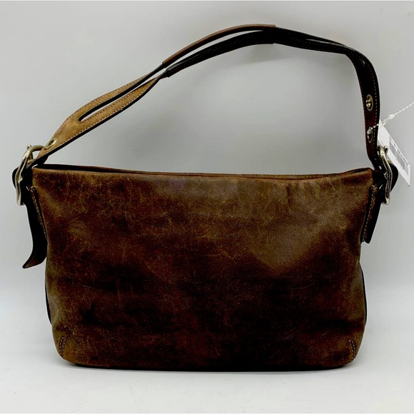 Coach Vintage -1477- brown,leather shoulder bag Silver hardware, Zip closure - Picture 6 of 9